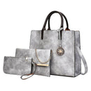 3PCS Women's Bag Set Fashion PU Leather Ladies Handbag Solid Color Messenge