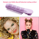 Natural Plastic Hair Root Fluffy Clip Bang Curly Hair Styling Clip (Purple)