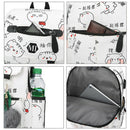 Usb Charging Canvas Backpack 3 Pcs/Set Women School Backpacks Schoolbag for