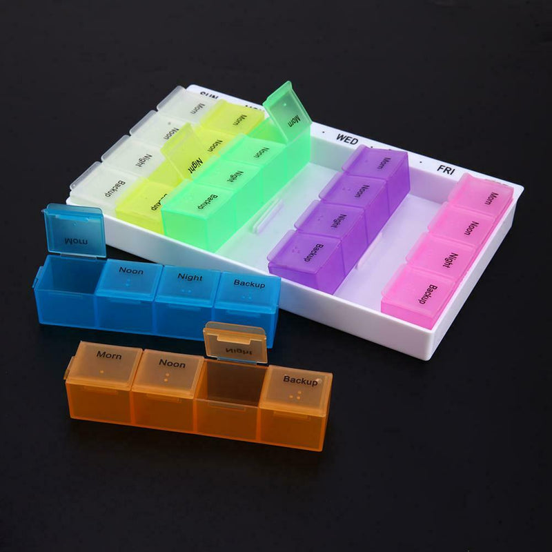 28 Compartments Pills Storage Box 7 Days Tablet Pill Box Holder Medicine A