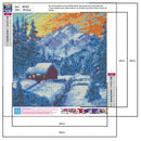 Snow House Rhinestone Mosaic Kit 5D DIY Full Drill Diamond Painting (B2343)