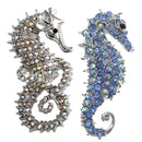 2pcs Crystal Rhinestone Seahorse Fashion Brooch Pin Pendant Party Jewelry