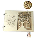 Wedding Guest Books Wooden Heart Hollow Notebook Name Sign Board Craft Gift