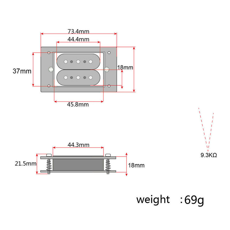 String Instrument 3-String Guitar Pickup w/ Frame Screw for Cigar Box Guitar