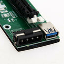 USB 3.0 PCI-E Express 1x to16x Extender Riser Card Adapter SATA Power Cable New