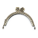 1X 8.5cm Retro Flower  Handbag Handle Metal Frame Kiss Clasp Lock Purse Frame3c