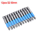 12pcs Anti Slip Electric Screwdriver Bits Hex Shank PH 50mm Single Side Dri- OZ
