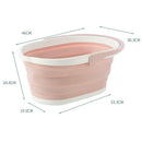 Foldable Mop Bucket Portable Wash Basin Dishpan Bathroom Home (Pink)