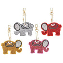 4pcs DIY Full Drill Diamond Painting Special Shaped Elephant Key Rings