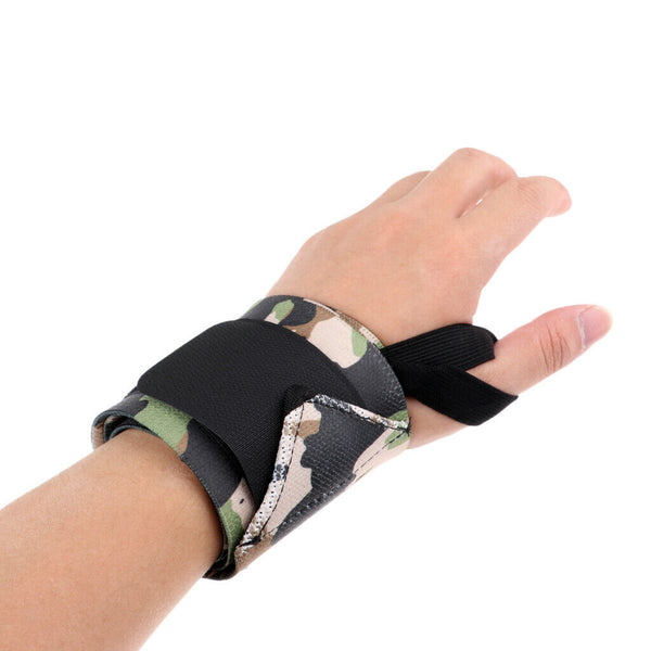 1 Pair Sports Gym Wrist Support Band Thumb Loop for Women Men Camo. Green