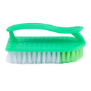 Plastic Handle Soft Bristle Cleaning Scrubbing Brush Green White P2G9