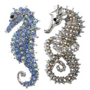 2pcs Crystal Rhinestone Seahorse Fashion Brooch Pin Pendant Party Jewelry