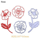 2pcs Rose DIY Cutting Dies Stencils Scrapbook Embossing Album Cards Gifts