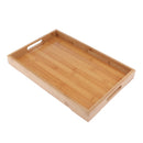 Rectangle Bamboo Wooden Serving Tray Food Tea Fruit Dinner Tray &Handles for
