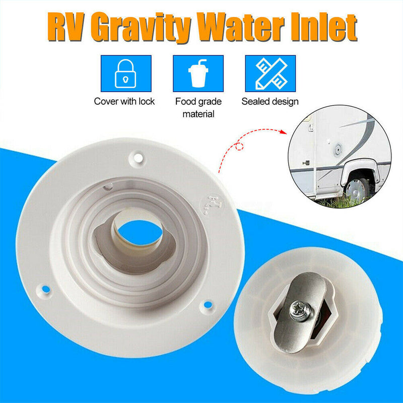 Gravity Water Inlet Pressure Regulator Filler Entry for Caravan RV White AU