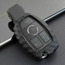 1 Set For Mercedes-Benz Carbon Fiber Smart Car Key Case Cover Fob Holder