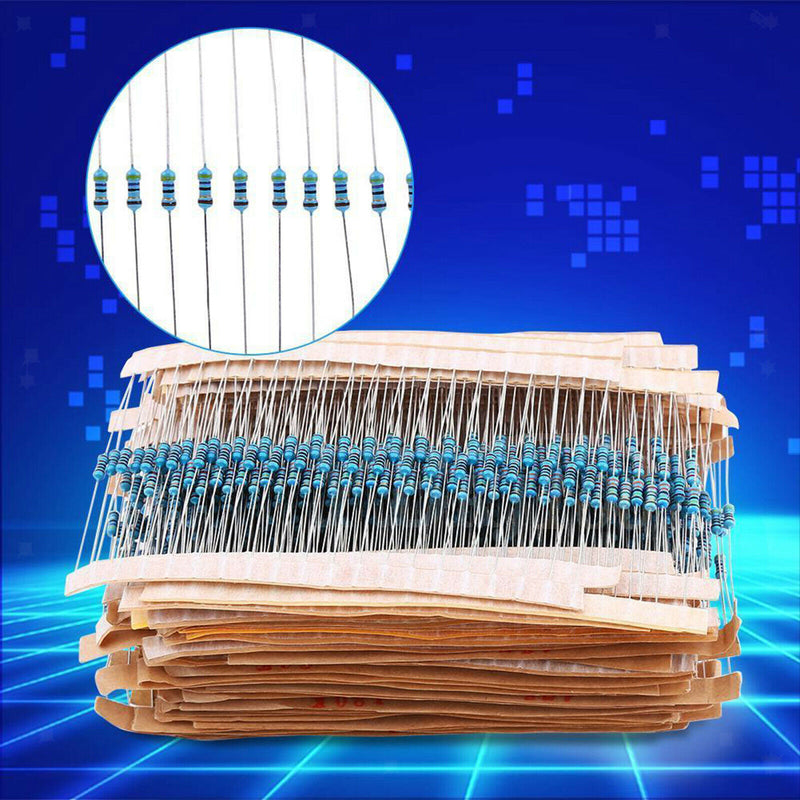 1280pcs 1 Ohm - 10M Ohm 1% Tolerance 1/4W Film Resistors Resistance Assortment