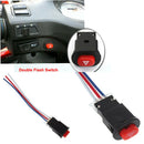 Motorcycle Double Flash Emergency Lamp Jump Button Switch 3 Wires Lock 100mm