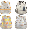 4pcs Baby Bibs EVA Waterproof Feeding Smock Adjustable Children Lunch Apron