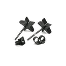 1 Pair Black Cool Stainless Steel Star Men's Earring Ear Stud Eardrop Gift 13mm