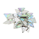 30 Pieces White AB Triangle Crystal Rhinestones Sew-on 3 Holes Flatback Craft