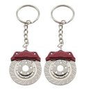2 Pcs Disc Brake Pendant Key Chain Hanging Plated Zinc Alloy Craft Ring Durable