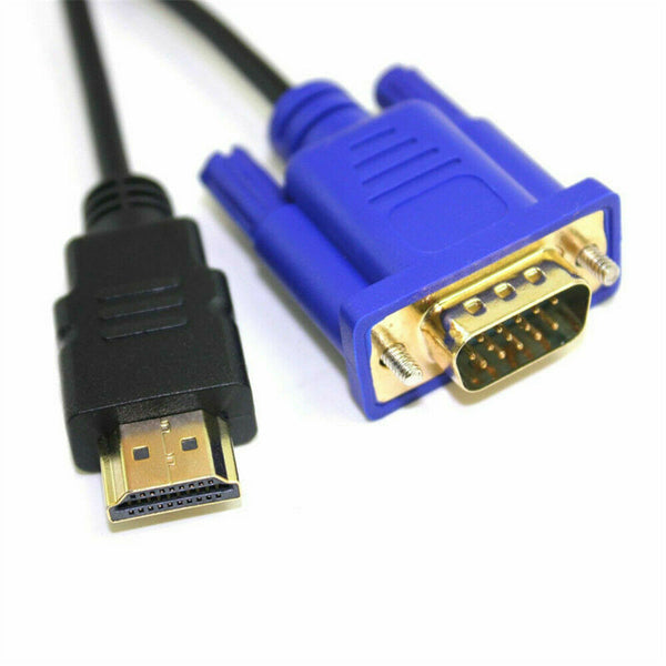 1.8M Black HDTV HDMI Male to VGA adapter Cable connector cable for PC TV Hot 1PC