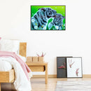 Painting By Numbers Kit DIY Two Tigers Hand Painted Canvas Oil Art Picture