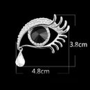Tears of Angel Eyeball Diamond Brooch Eyelashes Crystal Pin Jewelry Scarves S9K1