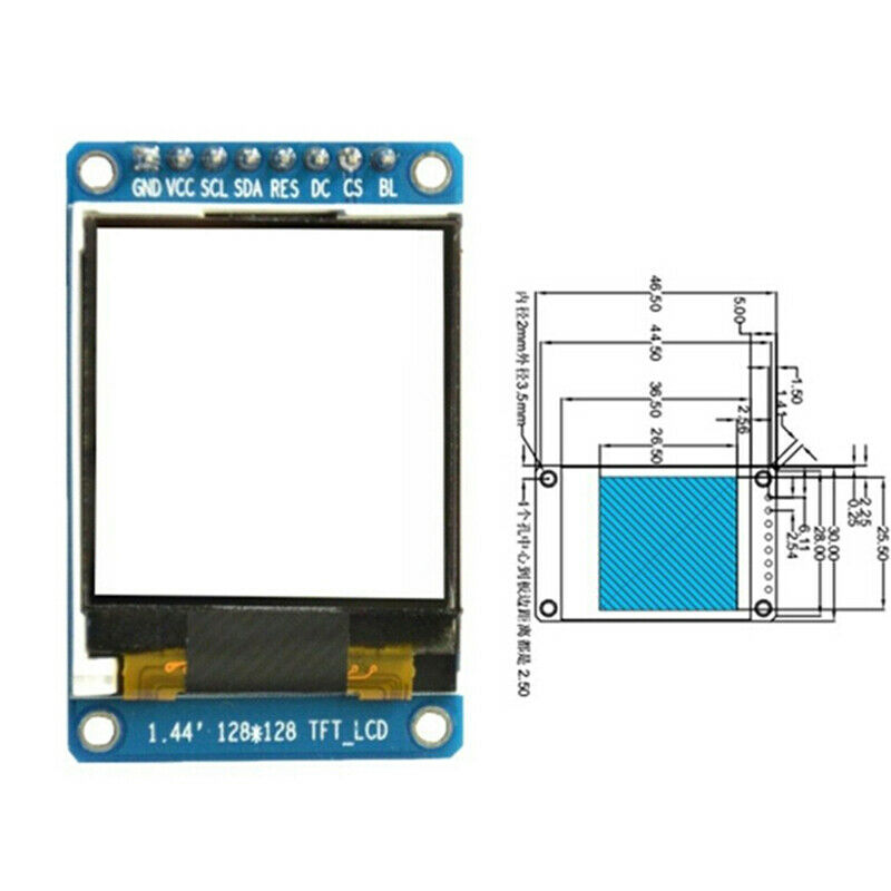 1.44" 128x128 65K SPI Full Color TFT LCD Display Module ST7735 OLED for Arduino&