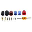 14pcs Automotive AC A/C System Cap Schrader Valve Core w/ Remover Tool Kit