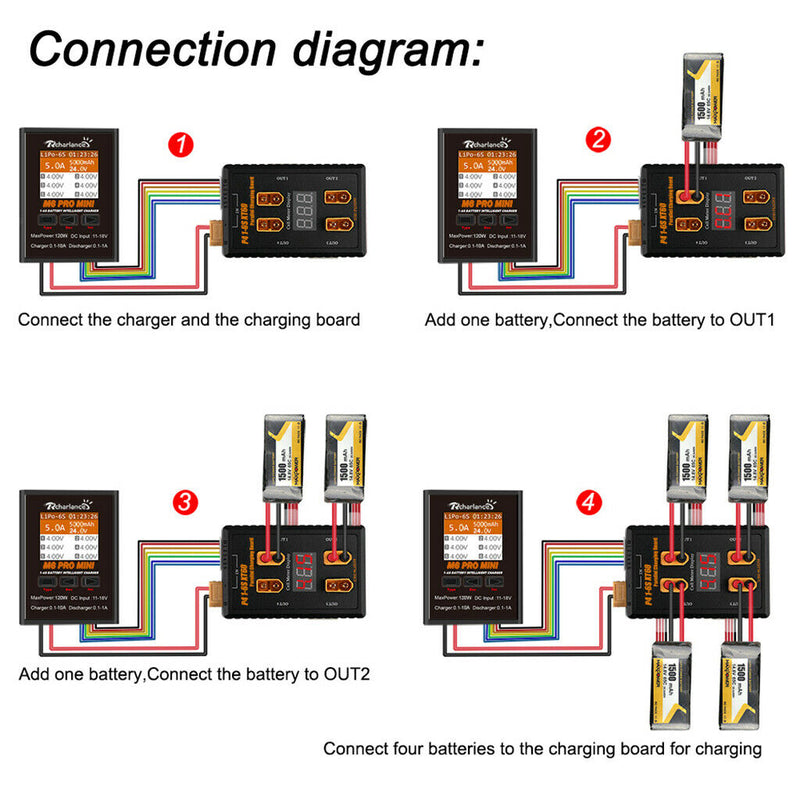 1-6S XT60 Battery Charger Parallel Charging Board Charging Balance Board 40A