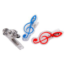 3 Pcs Multi-Color Music Music Note Clip Paper Clips, Plastic Transparent Book