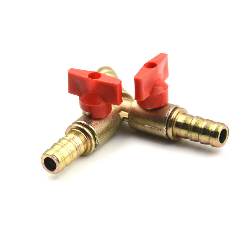 Clamp Tee Brass Y 3-Way Shut off Ball Valve Fitting Hose Fuel Gas 3/8" 10mm By