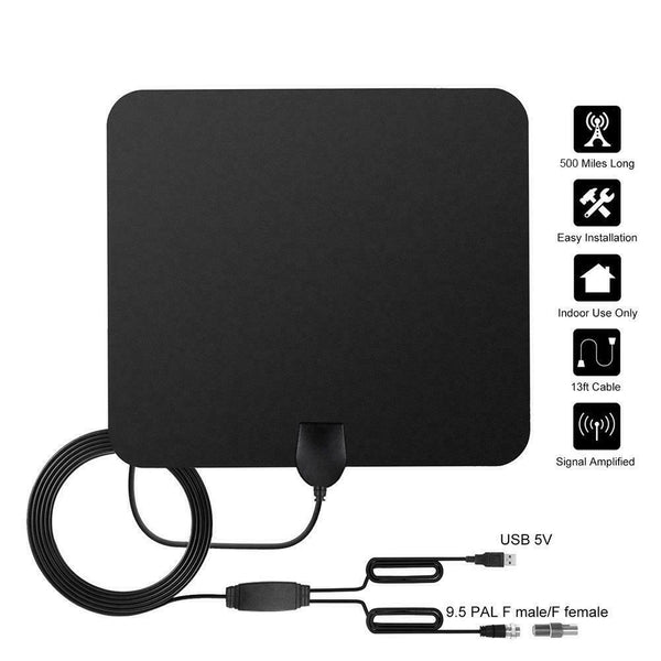 500 Mile Indoor Antenna UHF/VHF/1080p 4K ATSC HD HDTV Indoor Digital TV Antenna