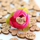 100pcs Wooden Heart Mr & Mrs Rustic Wedding Party Favours Table Confetti Decor