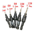 6PCS HSS Countersink Drill Bit Set Screw Woodworking Chamfer Set Tool Tackle FGD