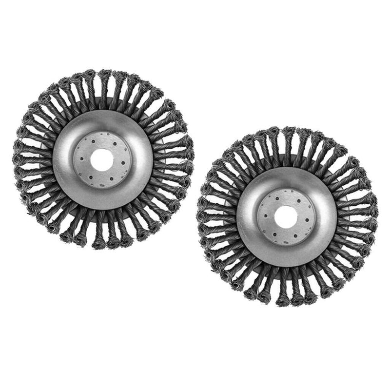 2Pcs 6'' Rotary Steel Wire Weed Brush Lawn Mower Garden Tool Trimmer Cutter