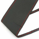 DIY PU CAR AUTO STEERING WHEEL COVER WITH NEEDLES AND THREAD Red & Black