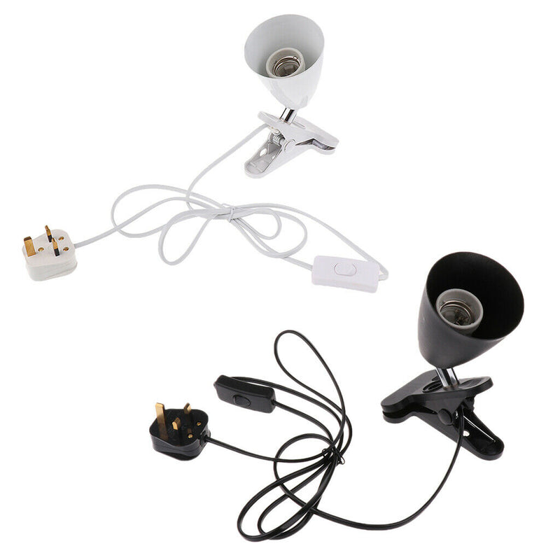 E27 Reptile Lamp Bulb Holder UVB Infrared Basking Light Holder Black