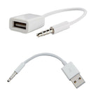 2 Pcs. Car Radio Adapter 3.5mm Jack (AUX) Audio To USB Socket 2.0 - White
