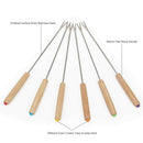 Stainless Steel Color Coding Chocolate Fountain Cheese Fondue Forks with Oa