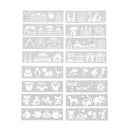9Pc Fine Metal Hollow Drawing Ruler Painting Stencil For Journal Note Book Diary