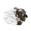60Pcs 5 Style Heart & Oval & Square 30 Pieces Bezel Pendant Trays with GlasSEAU