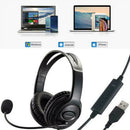 USB Headset Noise Cancelling Headphone + Microphone Mic for PC Computer Gamer