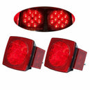 Pair Led Submersible Square Lights Trailer Under 80 Inch Tail Brake Boat St E3E3
