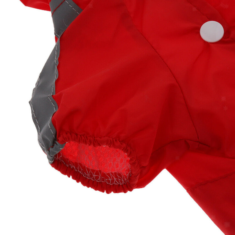 Waterproof Reflective Dog Raincoat Pet Rain Poncho Dog Pet Rainwear  Red S