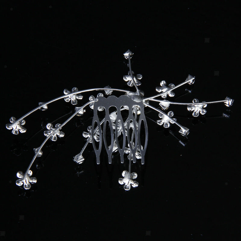 Bridesmaid Crystal Flower Hair Slide Comb Wedding Tiara Headpiece Jewelry