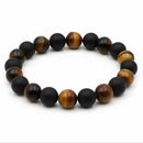 Men's Tiger Eye Matte Mala Gems Yoga Beaded Bracelet Energy Viking Jewelry