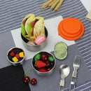 3Pcs 304 Food Grade Stainless Steel Food Containers With Leak Proof Silicon V6Q1